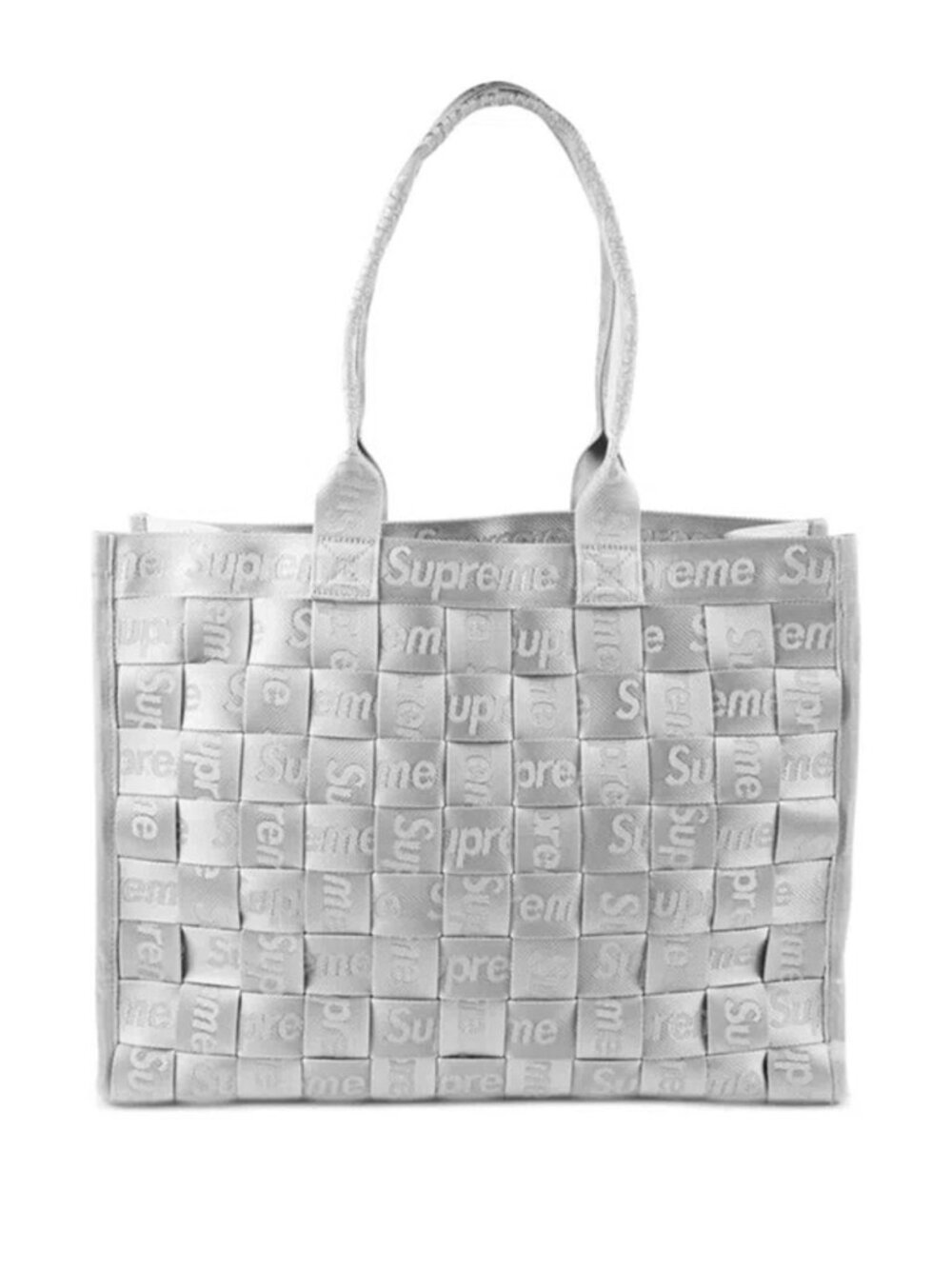 Supreme Woven Tote in silver